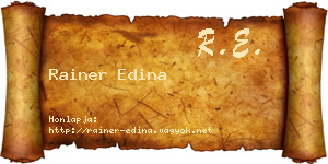 Rainer Edina névjegykártya